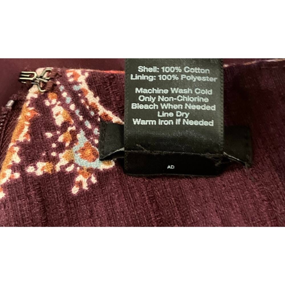 Ann Taylor Women's Burgundy Paisley Fully Lined Pencil Retro Cotton Skirt SZ 6 - Picture 11 of 11